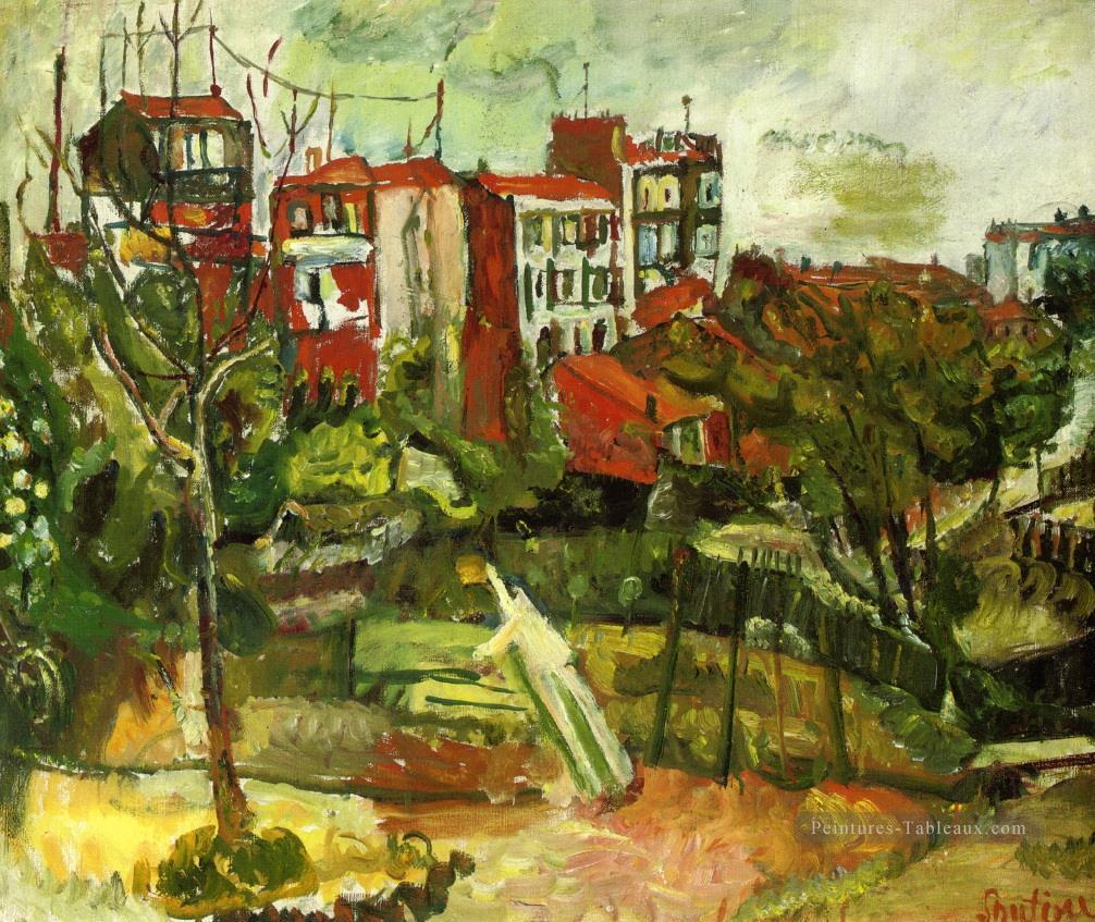 paysage de banlieue avec des maisons rouges Chaim Soutine Peintures à l'huile